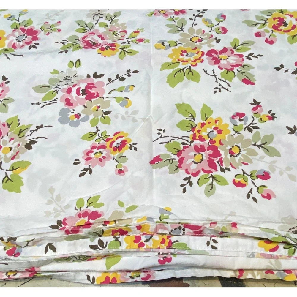 Cath Kidston London Floral Cotton Queen Flat Fitted Sheet Cottagecore Bloomcore